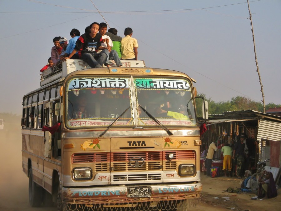 Transport in Nepal is a separate adventure. Buses leave when they are 120% full. You cannot count on timetable. It will arrive at some point.