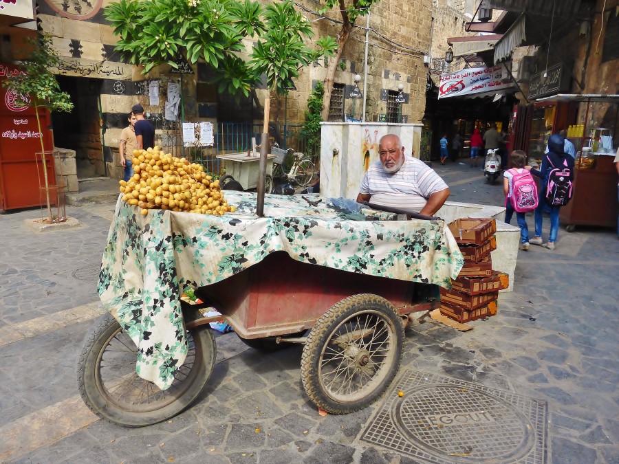 A fruit seller in Tripoli. Lebanon.