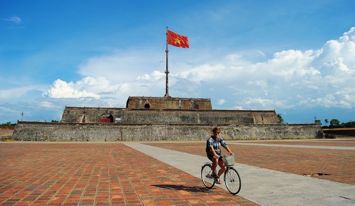 Cycling in Vietnam.