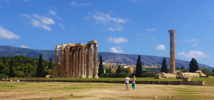 Athens - ruins of the Temple of Zeus.
