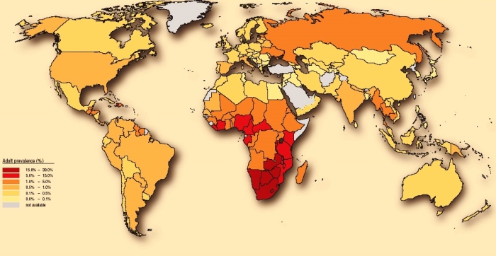 Global HIV / AIDS map