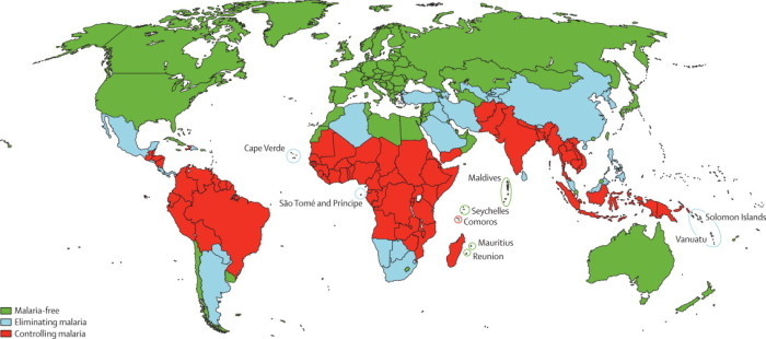 World malaria map.
