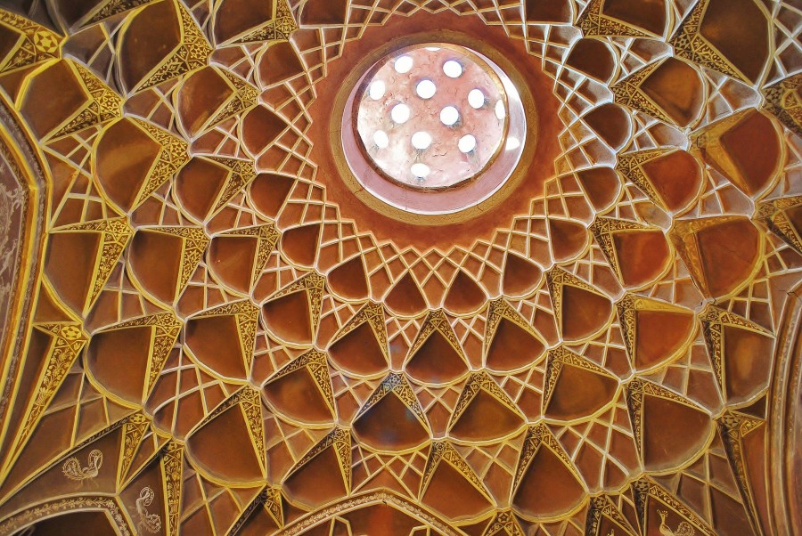 An interestingly crafted ceiling in Kashan. Iran.