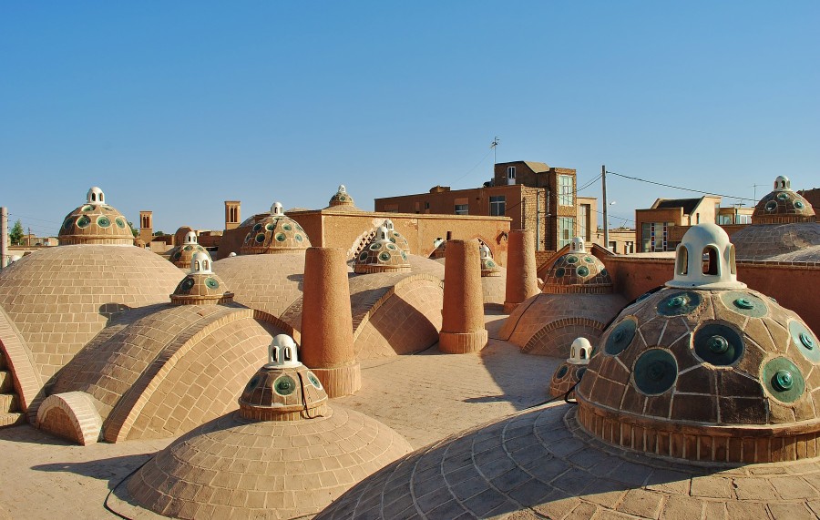Roofs of the baths in Kashan, the historic city of Iran.