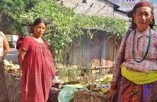 Nepal - kobiety sprzedające owoce przy drodze.