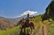 Kazachstan - na koniu w górach.